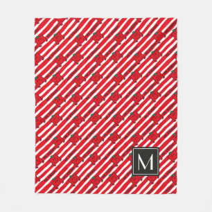 Herr Strong Muster für rote Streifen Monogramm Fleecedecke