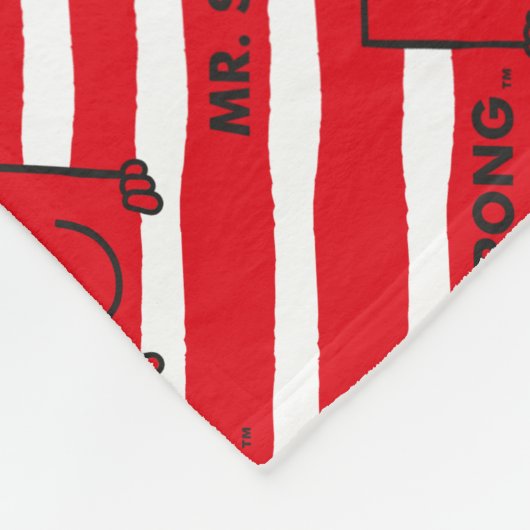 Herr Strong | Muster für rote Streifen | Monogramm Fleecedecke (Ecke)