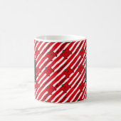 Herr Strong | Muster für rote Streifen | Monogramm Kaffeetasse (Mittel)