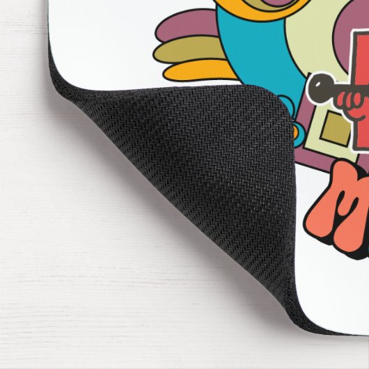 Herr Strong | Psychedelische Wirbel, Sterne & Blum Mousepad (Ecke)