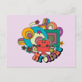 Herr Strong | Psychedelische Wirbel, Sterne & Blum Postkarte (Vorderseite)