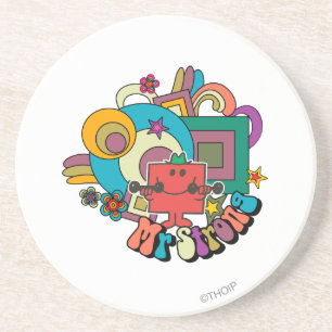 Herr Strong   Psychedelische Wirbel, Sterne & Blum Sandstein Untersetzer