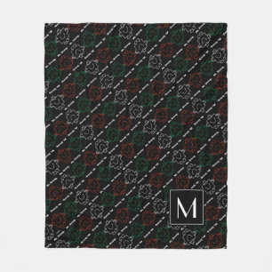 Herr Strong Rot, Weiß und Grün Monogramm Fleecedecke
