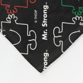 Herr Strong | Rot, Weiß und Grün | Monogramm Fleecedecke (Ecke)