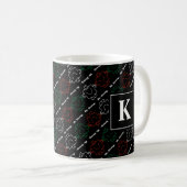 Herr Strong | Rot, Weiß und Grün | Monogramm Kaffeetasse (VorderseiteRechts)