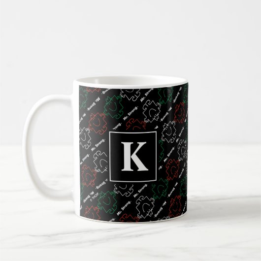 Herr Strong | Rot, Weiß und Grün | Monogramm Kaffeetasse (Links)