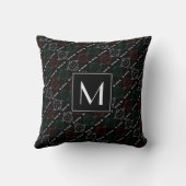 Herr Strong | Rot, Weiß und Grün | Monogramm Kissen (Rückseite)