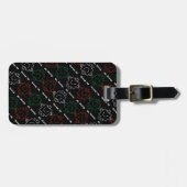 Herr Strong | Rot, Weiß und Grün Muster Gepäckanhänger (Vorderseite horizontal)