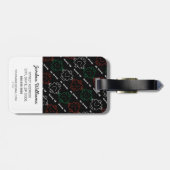 Herr Strong | Rot, Weiß und Grün Muster Gepäckanhänger (Rückseite horizontal)