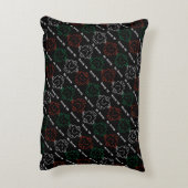 Herr Strong | Rot, Weiß und Grün Muster Zierkissen (Rückseite(Vertikal))