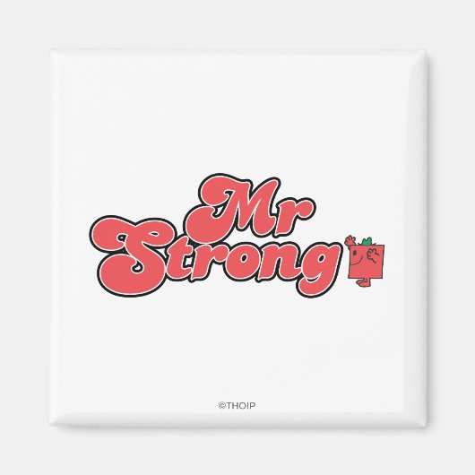 Herr Strong | Rote Buchstaben Magnet (Vorne)