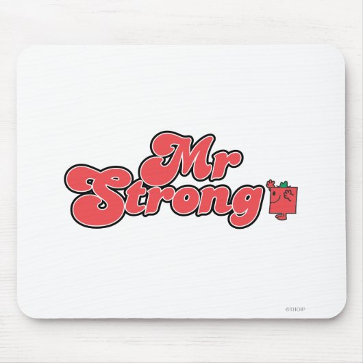 Herr Strong | Rote Buchstaben Mousepad (Vorne)