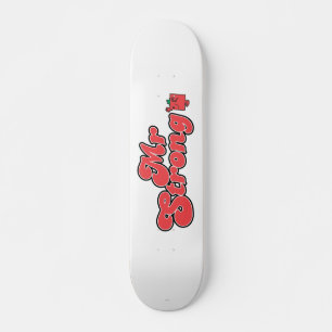 Herr Strong Rote Buchstaben Skateboard