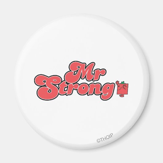 Herr Strong | Rote Schrift Magnet (Vorne)