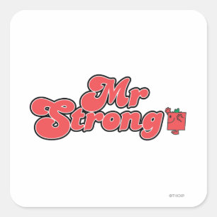 Herr Strong Rote Schrift Quadratischer Aufkleber
