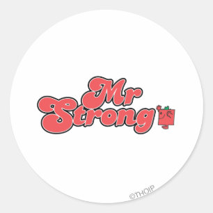 Herr Strong Rote Schrift Runder Aufkleber