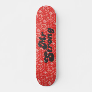 Herr Strong Rotes, gelbes und weißes Muster Skateboard