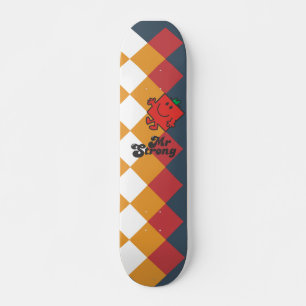 Herr Strong Rotes, gelbes und weißes Muster Skateboard