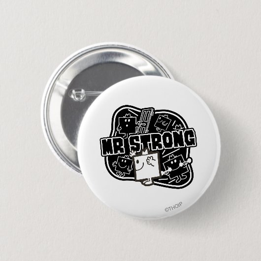 Herr Strong | Schwarz/Weiß Button (Vorne & Hinten)