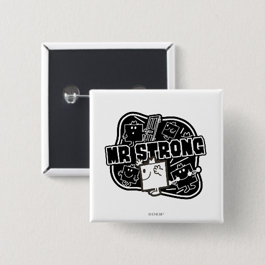 Herr Strong | Schwarz/Weiß Button (Vorne & Hinten)