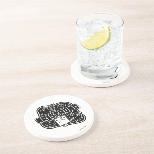 Herr Strong | Schwarz/Weiß Getränkeuntersetzer (Seite)