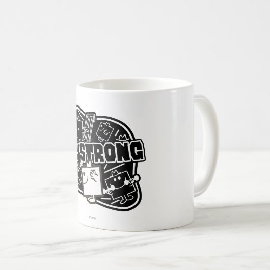 Herr Strong | Schwarz/Weiß Kaffeetasse (VorderseiteRechts)