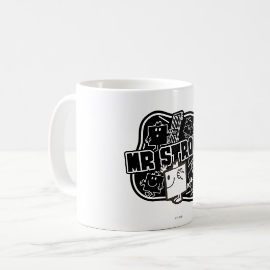 Herr Strong | Schwarz/Weiß Kaffeetasse (Vorderseite Links)