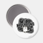 Herr Strong | Schwarz/Weiß Magnet (Vorderseite/Rückseite)