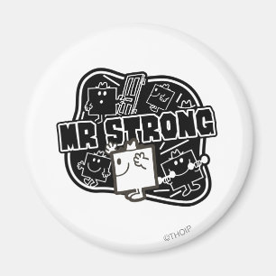 Herr Strong   Schwarz/Weiß Magnet
