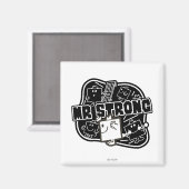 Herr Strong | Schwarz/Weiß Magnet (Vorderseite/Rückseite)