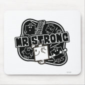 Herr Strong | Schwarz/Weiß Mousepad (Vorne)