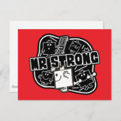 Herr Strong | Schwarz/Weiß Postkarte (Vorne/Hinten)