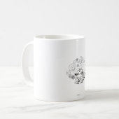 Herr Strong | Schwarz-Weiß-Stars und Blume Kaffeetasse (Vorderseite Links)