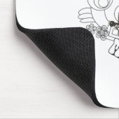 Herr Strong | Schwarz-Weiß-Stars und Blume Mousepad (Ecke)