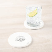 Herr Strong | Schwarz-Weiß-Stars und Blume Sandstein Untersetzer (Seite)