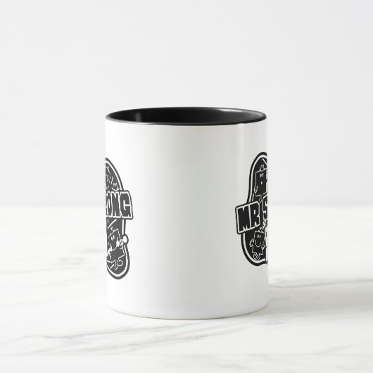 Herr Strong | Schwarz/Weiß Tasse (Zentrum)