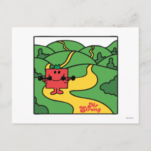 Herr Strong   Waldarbeit Postkarte
