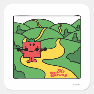 Herr Strong   Waldarbeit Quadratischer Aufkleber