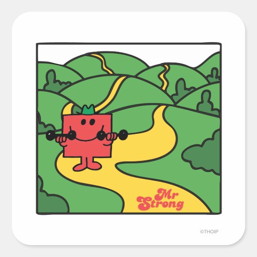 Herr Strong | Waldarbeit Quadratischer Aufkleber (Vorderseite)