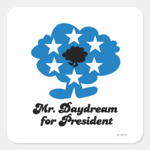 Herr Tagträumer als Präsident Quadratischer Aufkleber