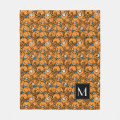 Herr Tickle | Orange Tickle Pattern | Monogramm Fleecedecke (Vorderseite)