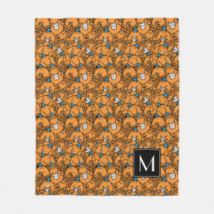 Herr Tickle Orange Tickle Pattern Monogramm Fleecedecke