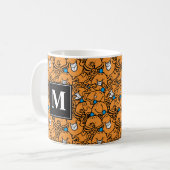 Herr Tickle | Orange Tickle Pattern | Monogramm Kaffeetasse (Vorderseite Links)