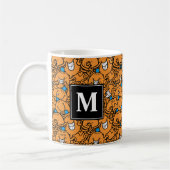 Herr Tickle | Orange Tickle Pattern | Monogramm Kaffeetasse (Links)