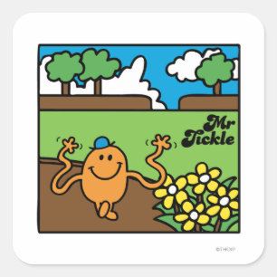 Herr Tickle Outdoor-Spaß Quadratischer Aufkleber