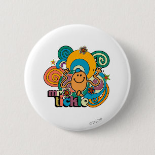 Herr Tickle   Psychedelische Wirbel, Sterne & Blum Button