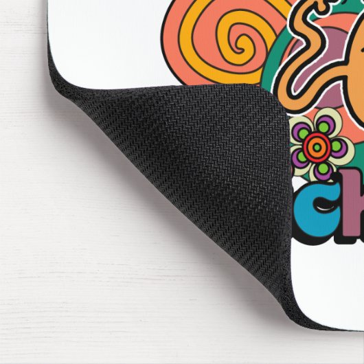 Herr Tickle | Psychedelische Wirbel, Sterne & Blum Mousepad (Ecke)