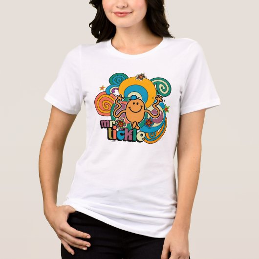 Herr Tickle | Psychedelische Wirbel, Sterne & Blum Tri-Blend Shirt (Vorderseite)
