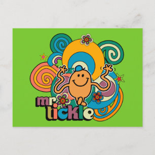 Herr Tickle Psychodelische Schwirre, Sterne & Bl Postkarte