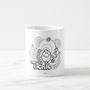 Herr Tickle Schwarz-Weiß-Wirbel und Sterne Kaffeetasse